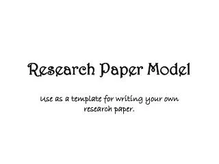 Research Paper Model