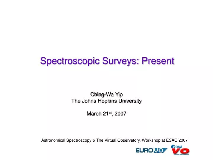 spectroscopic surveys present