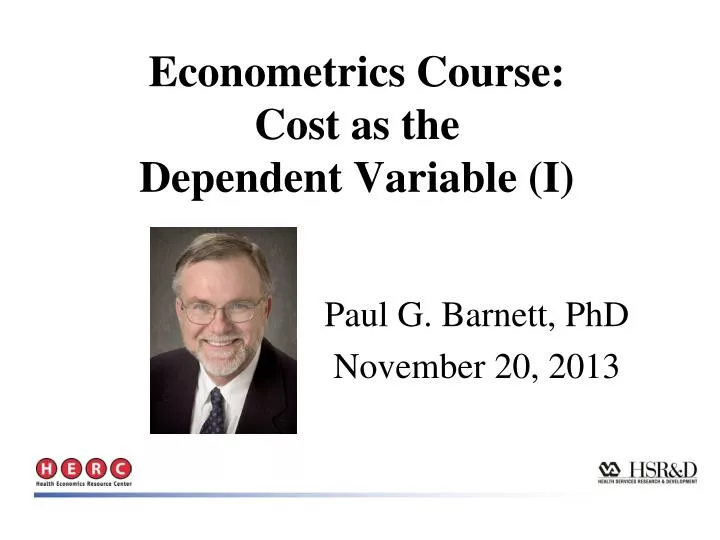 econometrics course cost as the dependent variable i