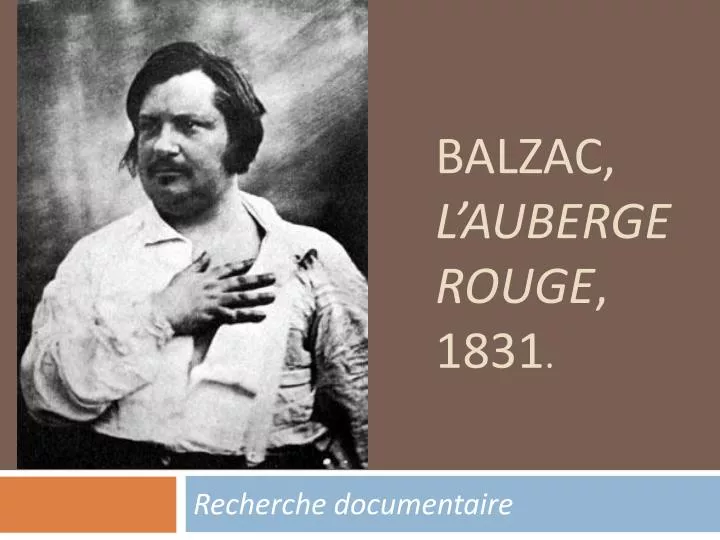 balzac l auberge rouge 1831