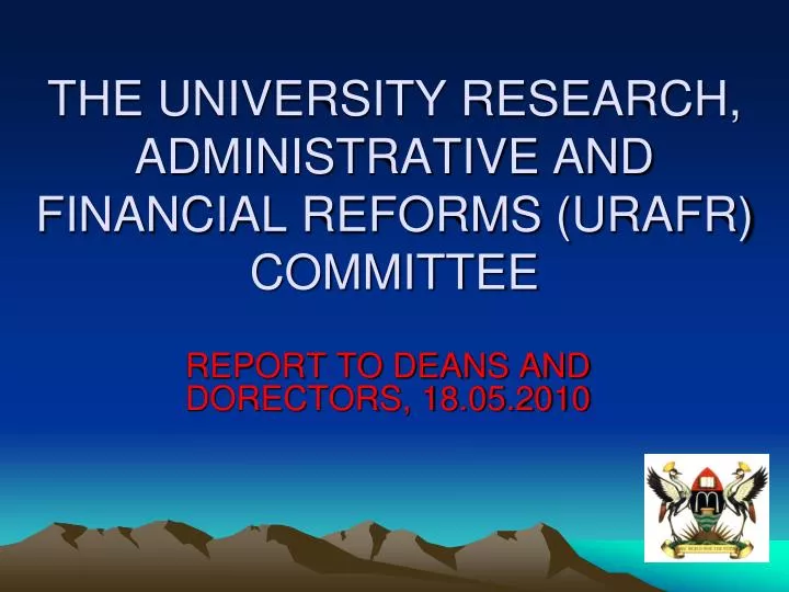 the university research administrative and financial reforms urafr committee