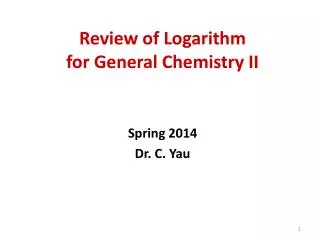 Review of Logarithm for General Chemistry II