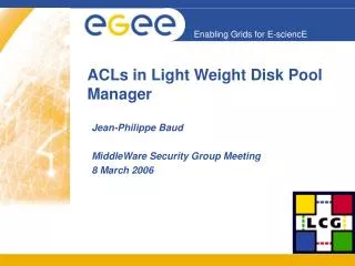 ACLs in Light Weight Disk Pool Manager