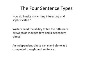 The Four Sentence Types