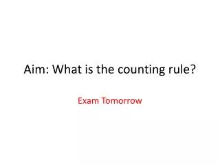 Aim: What is the counting rule?