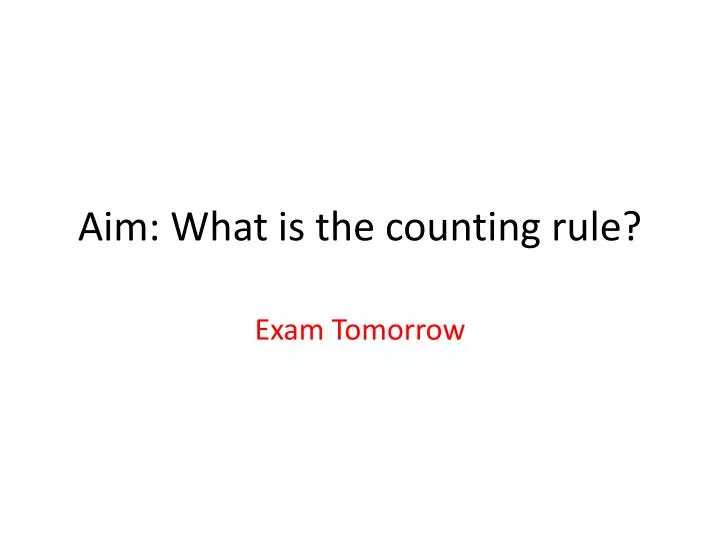 aim what is the counting rule