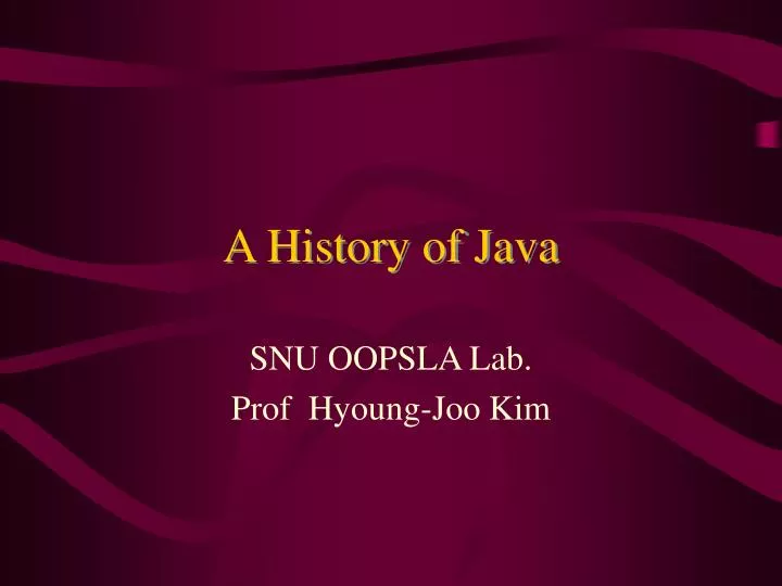 a history of java