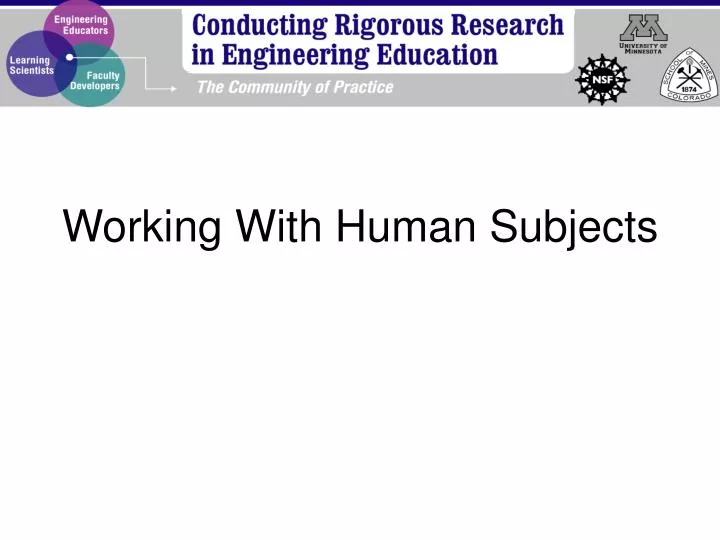 working with human subjects