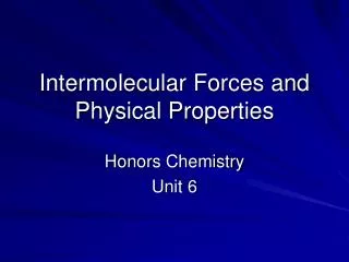 intermolecular forces and physical properties
