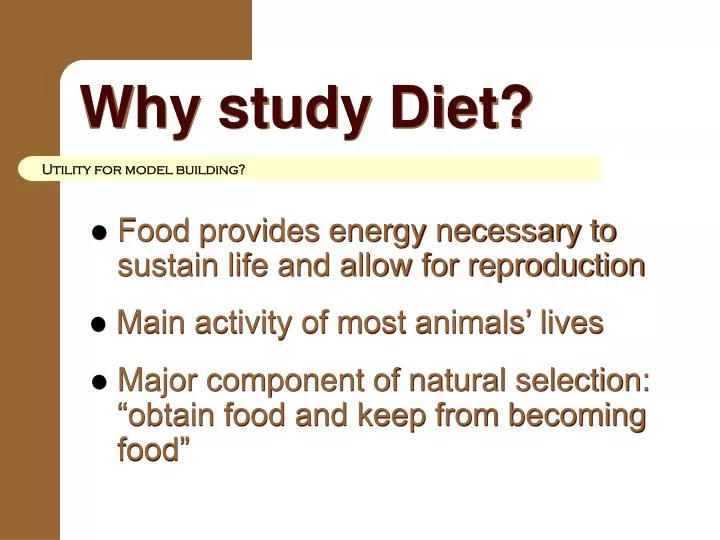 why study diet