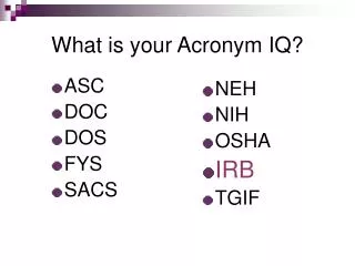 What is your Acronym IQ?