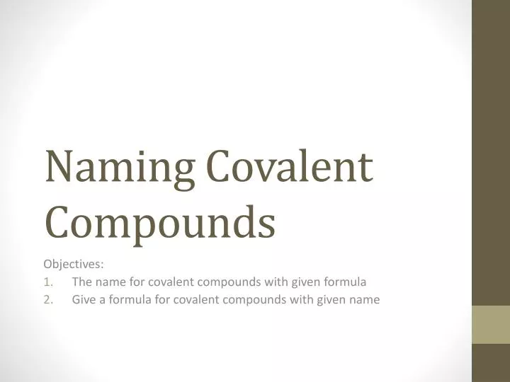 naming covalent compounds