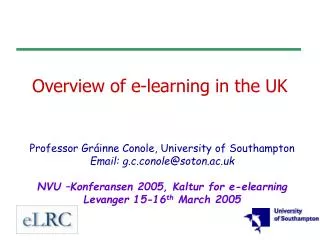 Overview of e-learning in the UK