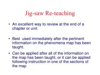 Jig-saw Re-teaching
