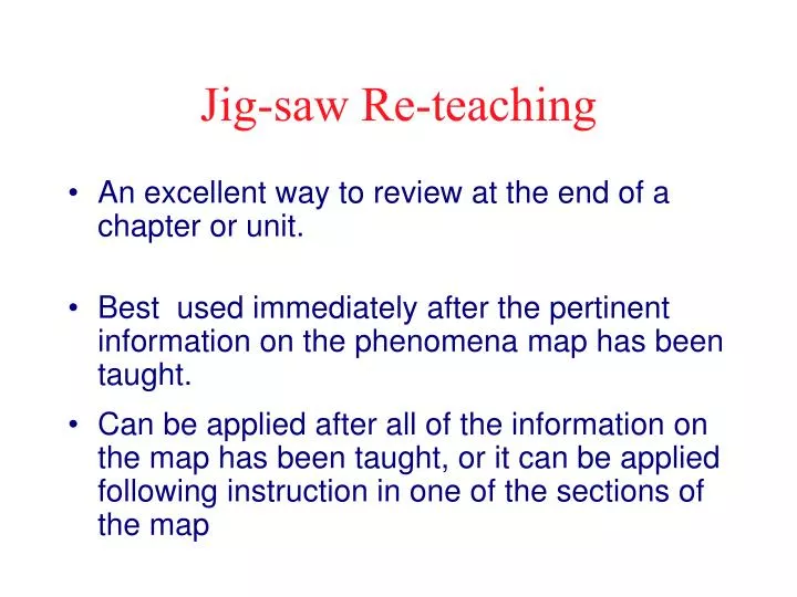jig saw re teaching