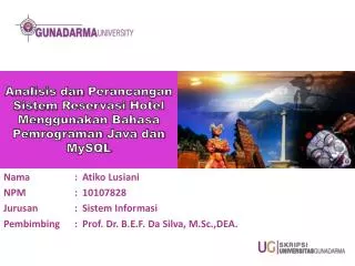 analisis dan perancangan sistem reservasi hotel menggunakan bahasa pemrograman java dan mysql
