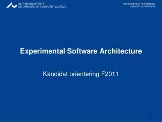 Experimental Software Architecture