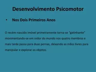 desenvolvimento psicomotor