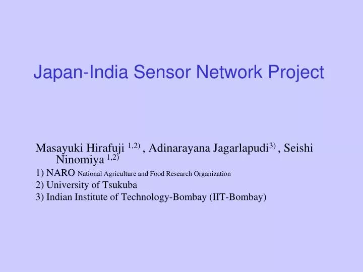 japan india sensor network project