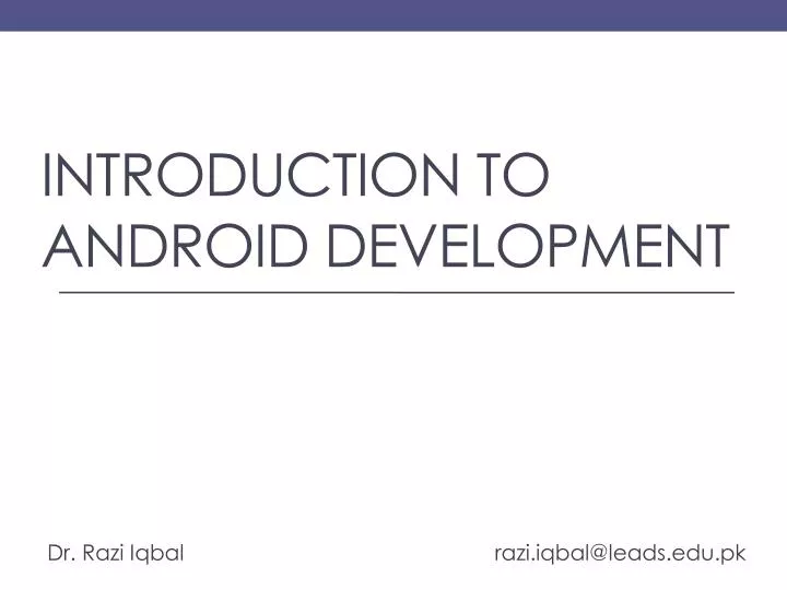 introduction to android development