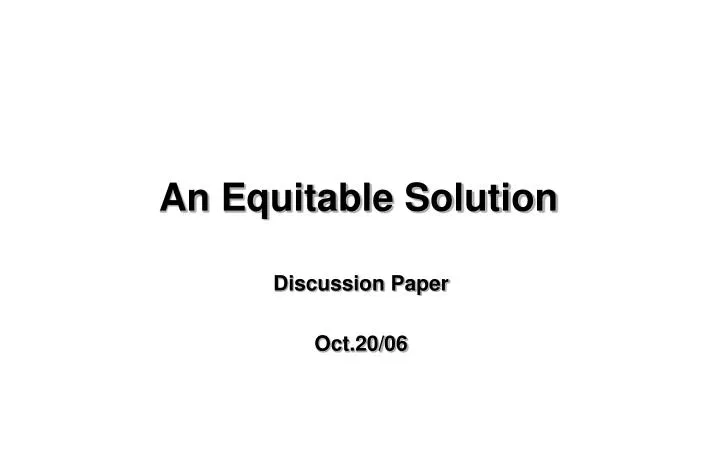 an equitable solution