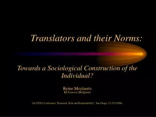 Translators and their Norms: