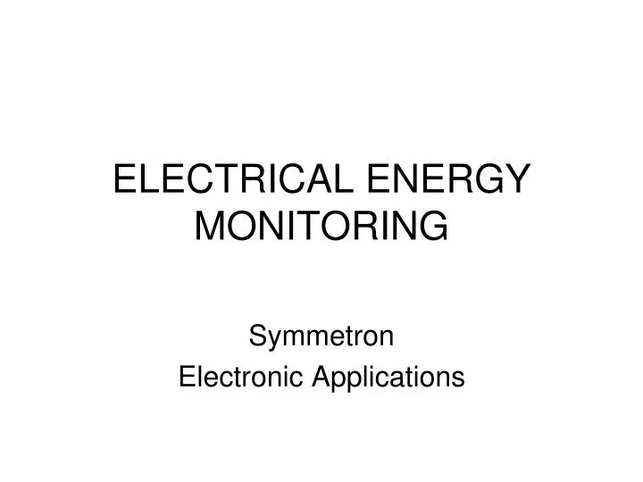 electrical energy monitoring