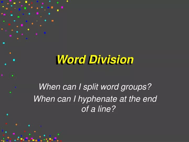 word division