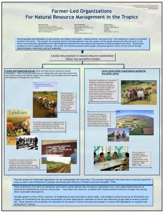 Farmer-Led Organizations For Natural Resource Management in the Tropics
