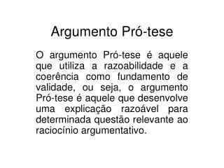 argumento pr tese