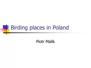 Birding places in Poland