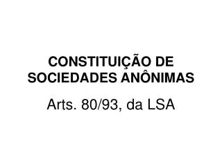 constitui o de sociedades an nimas