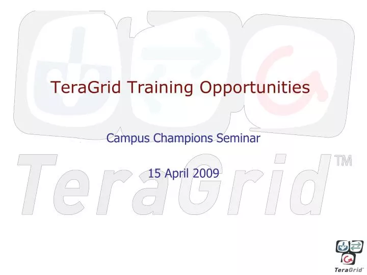 teragrid training opportunities