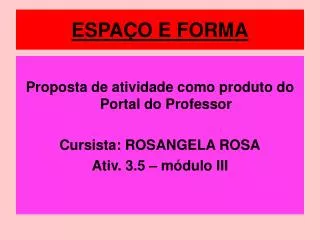 espa o e forma