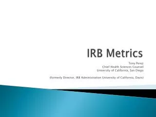 IRB Metrics