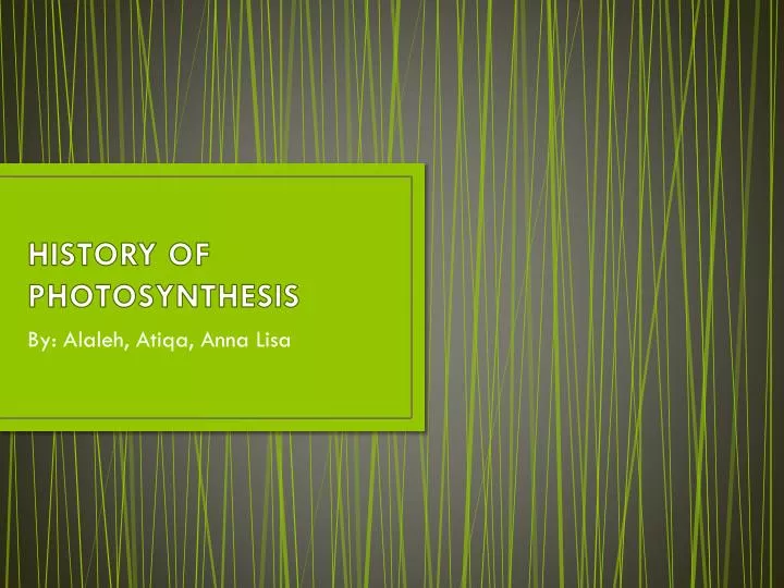 history of photosynthesis