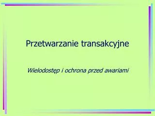 przetwarzanie transakcyjne