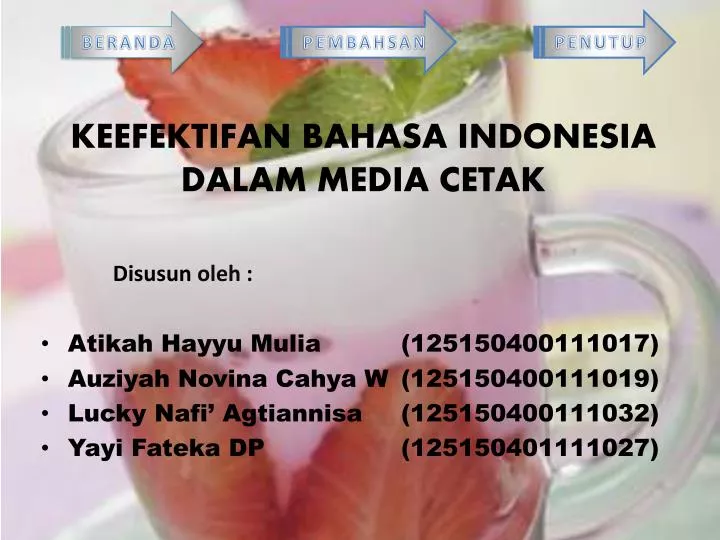keefektifan bahasa indonesia dalam media cetak