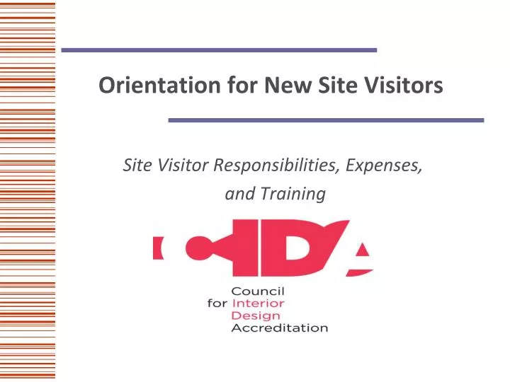 orientation for new site visitors