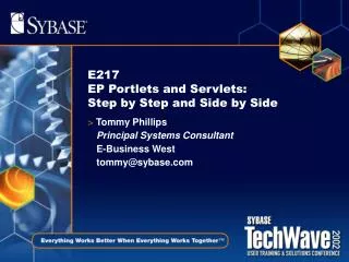 E217 EP Portlets and Servlets: Step by Step and Side by Side