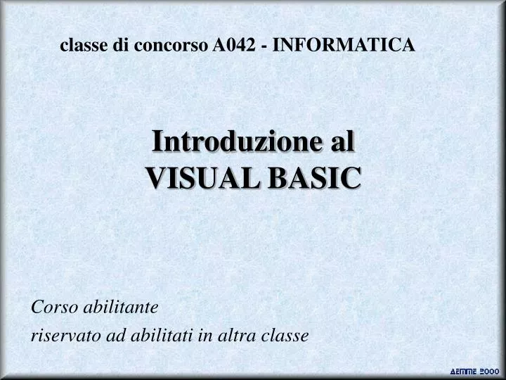 introduzione al visual basic