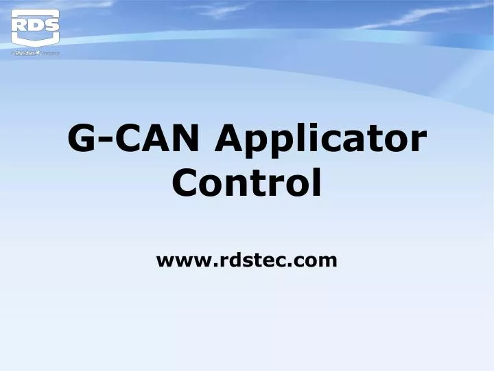 g can applicator control www rdstec com