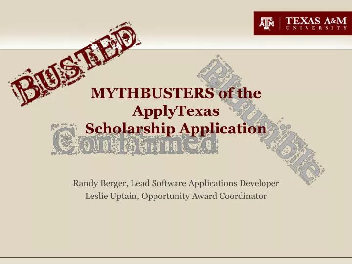mythbusters of the applytexas scholarship application