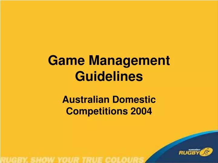 game management guidelines