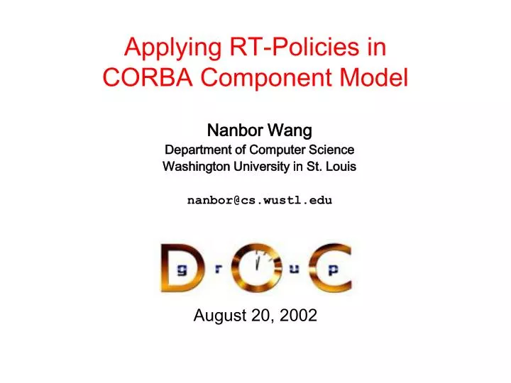 applying rt policies in corba component model