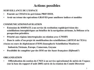 actions possibles