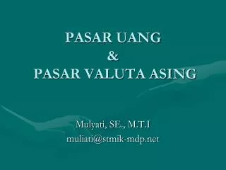 pasar uang pasar valuta asing