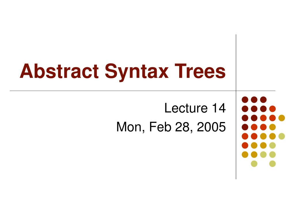 PPT - Abstract Syntax Trees PowerPoint Presentation, free download - ID ...