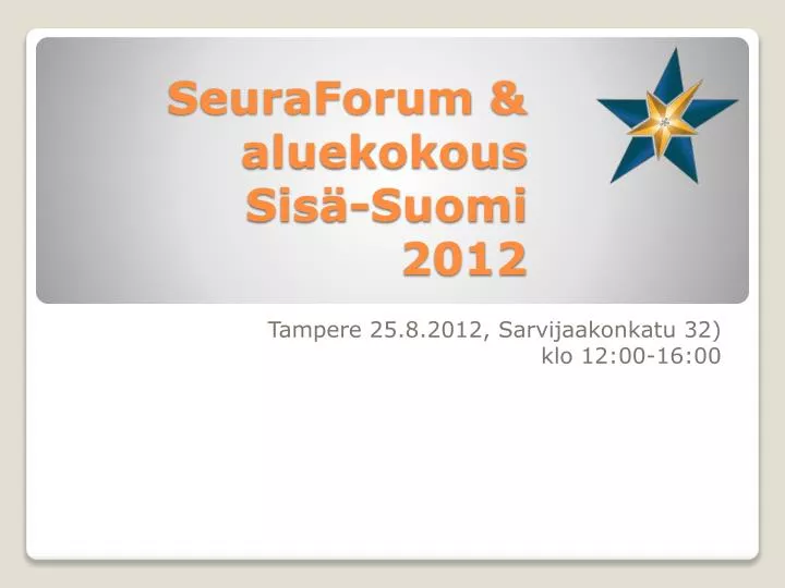 seuraforum aluekokous sis suomi 2012