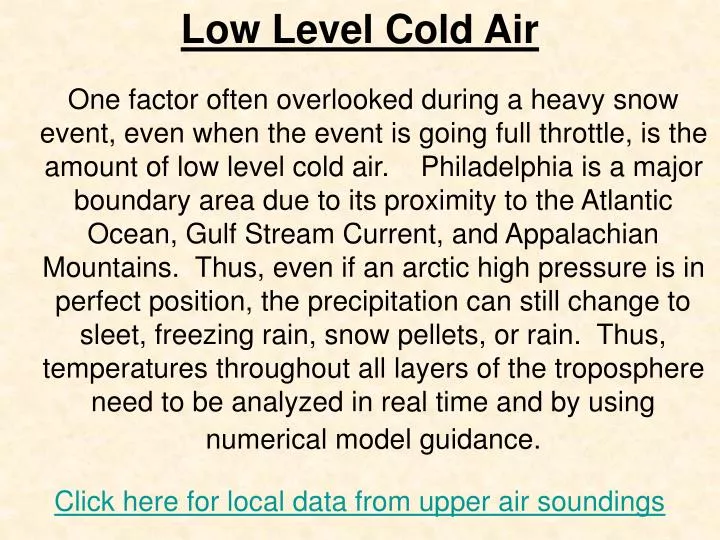 low level cold air